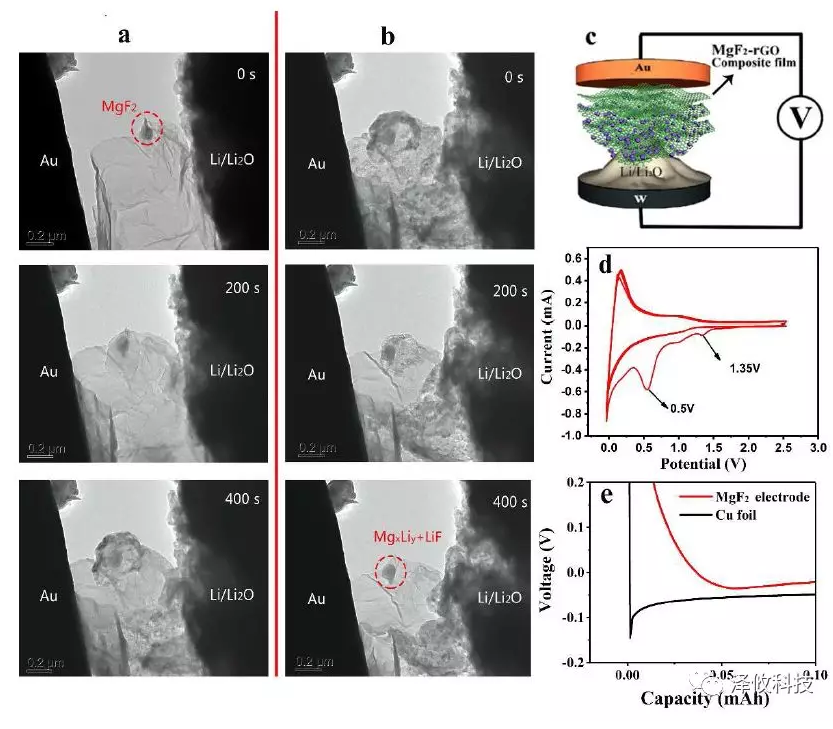 原位TEM表征、和MgF2電極成核過電勢的驗(yàn)證