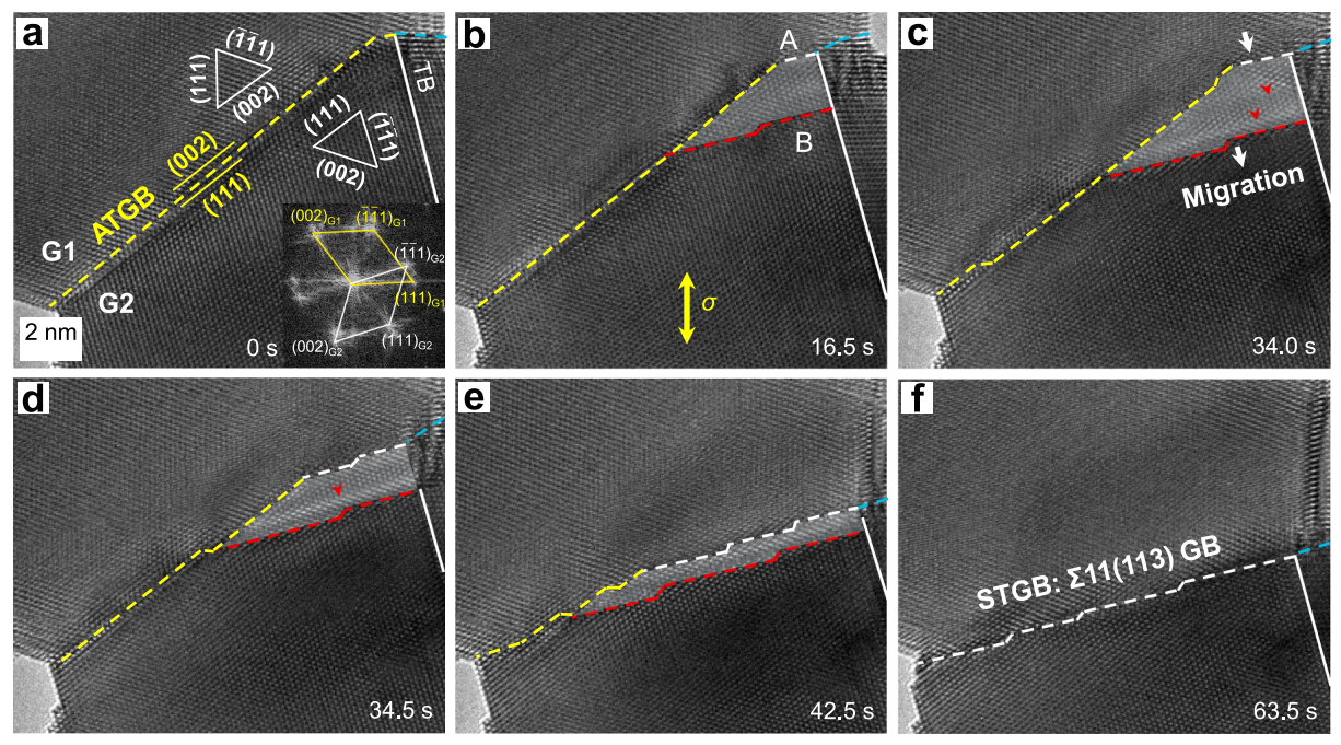 晶界動態(tài)調(diào)整的原位觀測 晶界動態(tài)調(diào)整的原位觀測